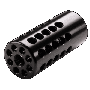 Tactical Solutions 1022cmpblk X-Ring Compensator Black Gloss Aluminum With 1/2"-28 Tpi Threads, .920" Diameter & 360 Degree Ports For 22 Lr Ruger 10/22