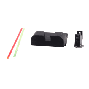 Warren Tactical Sight Set for Glock 17, 19, 22, 23, 24, 34, 35 Sevigny Competition Rear, Fiber Optic Front Steel Matte