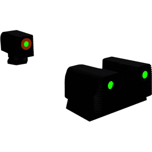 Rival Arms Night Sight Set For Glock 17, 17l, 19, 22, 23, 24, 26, 27, 33, 34, 35, 38, 39 Gen 1, 2, 3, 4, 5 3-Dot Tritium Green With Orange Outline