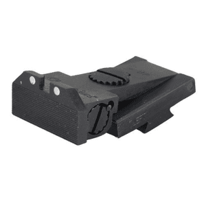 Kensight Adjustable 1911 Rear Sight Bo-Mar Cut Steel Black Beveled Blade Serrated With White Dots