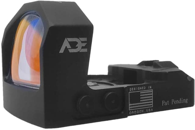 ADE Advanced Optics Pro Artemis Red Dot Sight With Multi-6-Reticle System Multi-6 Reticle CR1632 Black Pro
