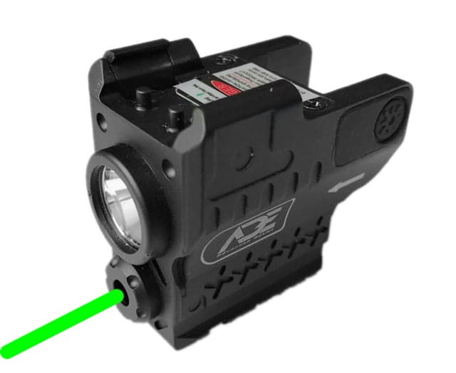 ADE Advanced Optics 2 Green Laser Flashlight Sight SW SD9VE Ruger Security 9 HK P2000sk Canik tp9sf Springfield XD Black