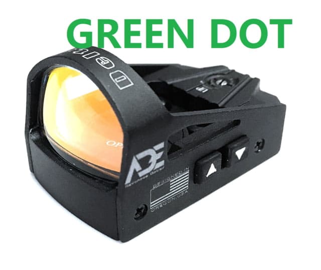 ADE Advanced Optics Mini Reflex Green Dot Micro Sight 6 MOA Reticle Black