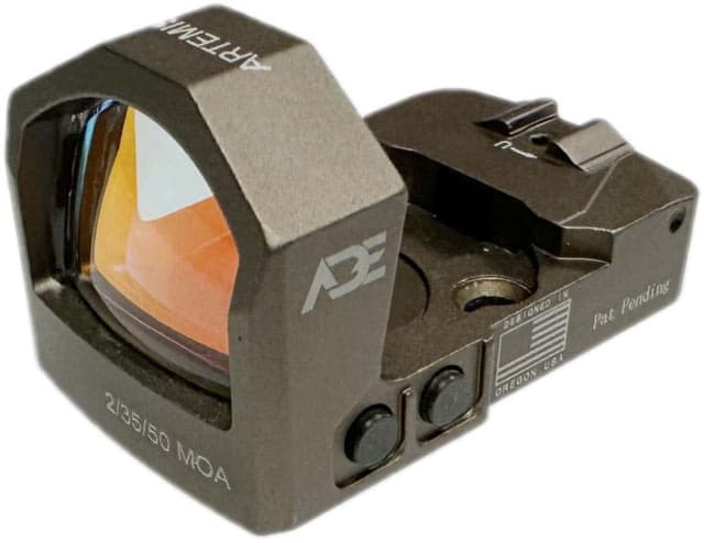 ADE Advanced Optics Pro Artemis Red Dot Sight With Multi-6-Reticle System FDE Pro FDE Trumpet Red