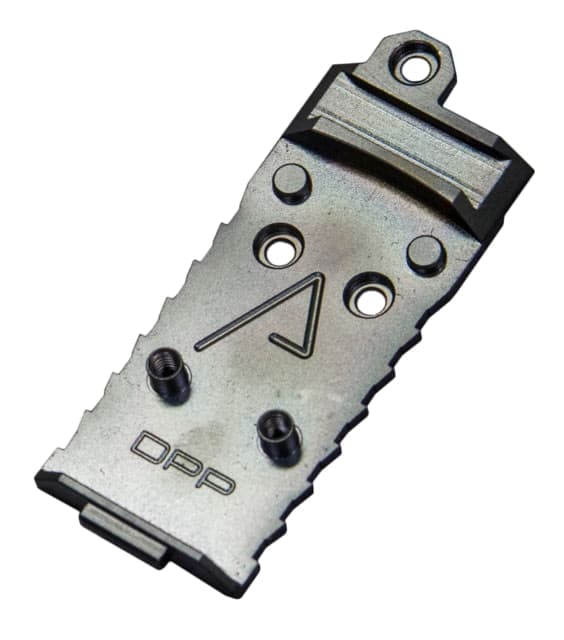 Agency Arms Chamfered DPP Red Dot Sight Mount Plate for GlockIron Forward AOS Plates Black
