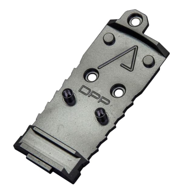 Agency Arms Chamfered DPP Standard Red Dot Sight Mount Plate for Glock AOS Plates Black