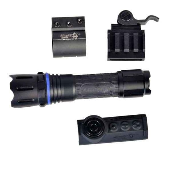 AimSHOT White Wireless Tactical Flashlight Kit with Quick Release Rail Mount Black
