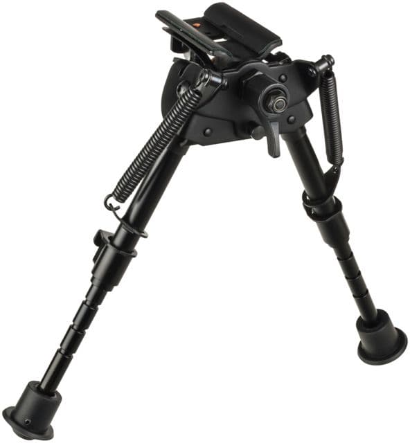 Aimtech Stud Mount 6-9 in Adjustable Lever Locking Pivot Notched Leg Bipod Heavy Duty Black