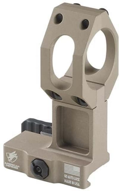 American Defense Manufacturing AD-68 Aimpoint M68/CompM2/Pro Red Dot Sight Mount Titanium QD Lever Flat Dark Earth 2.33 in