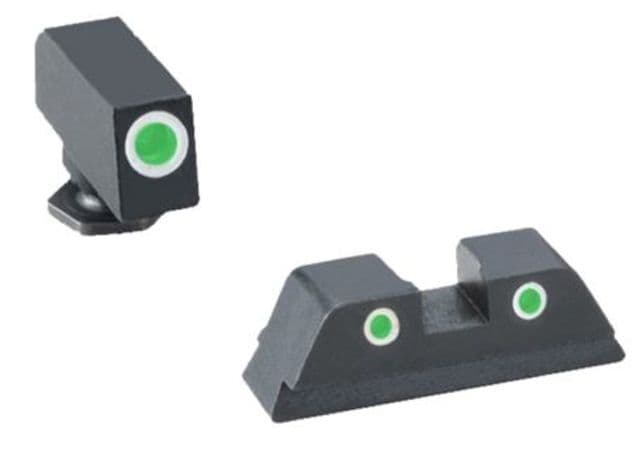 AmeriGlo Classic Tritium Sight Set for Glock Model 42/43/43X/48 Tritium Green Black