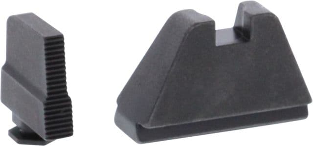 AmeriGlo Black Serrated 407in Wide Front 507in Notch Flat Black Rear Sights