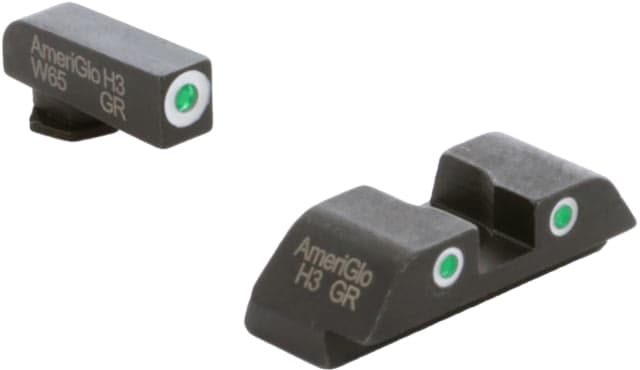 AmeriGlo Classic 3 Dot Night Sight Set Glock 17/19/19x/26/34 Gen 5 Green Front