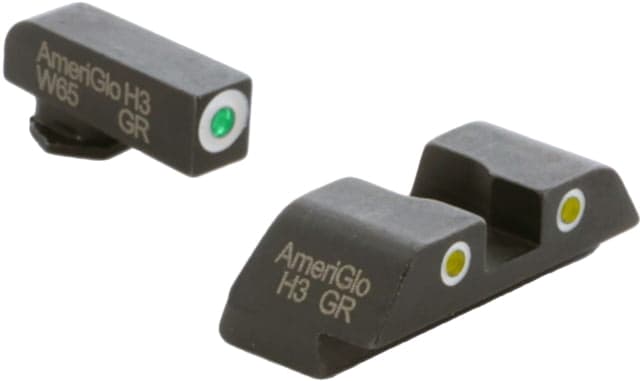 AmeriGlo Classic 3 Dot Night Sight Set Glock 17/19/19x/26/34 Gen 5 Yellow Front