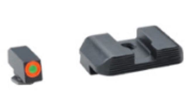 Ameriglo Hackathorn Night Set For Glock 43 Orange Outline Front Black Rear