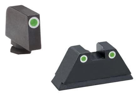 AmeriGlo Pistol Tritium Night Sights Glock 17 19 22 23 242627333435373839 Classic Green Front Yellow Rear