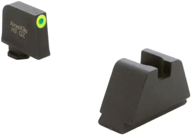 AmeriGlo Optic Compatible 4XL Tall Green Tritium LumiGreen Outline .385in front FlatBlack .480in Rear