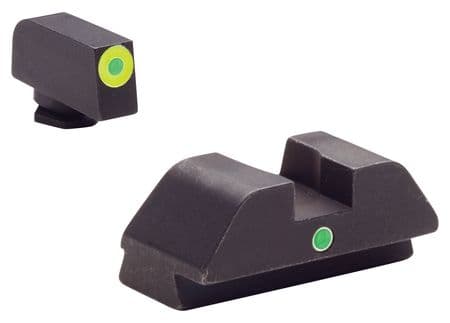 Ameriglo Pro I-dot Front ProGlo Green Tritium With Lime Outline Single Dot Green Rear Sight For Glock Models 42 43