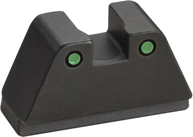 AmeriGlo Rear Only-Green Tritium Lamp 2-dot Black Outlines .429" H .150 Sq Notch fits MOS slide