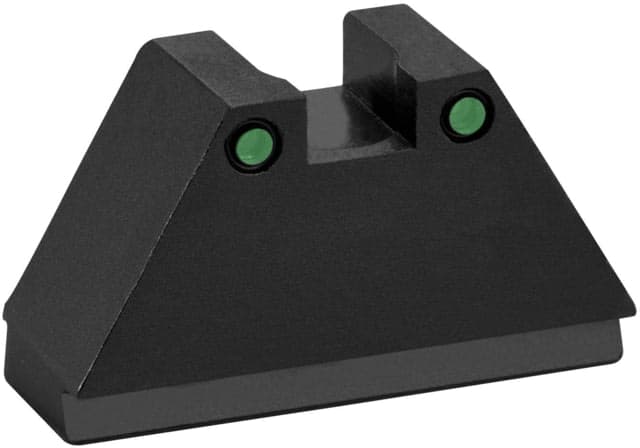 AmeriGlo Rear Only-Green Tritium Lamp 2-dot Black Outlines .451" H .150 Sq Notch fits MOS slide