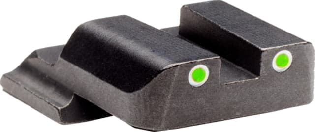AmeriGlo Rear Only-Green Tritium Lamp 2-dot White Outlines .165" Sq Notch