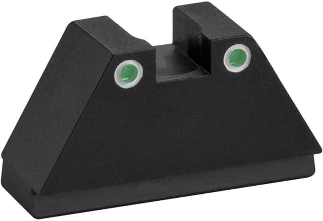 AmeriGlo Rear Only-Green Tritium Lamp 2-dot White Outlines .451" H .150 Sq Notch fits MOS slide