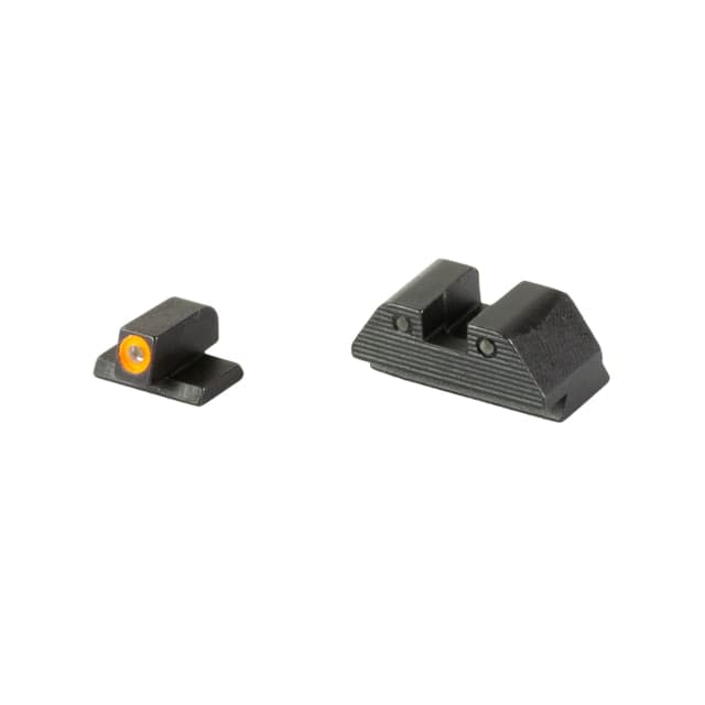 AmeriGlo Smith & Wesson Trooper Night Sight Green Tritium Orange Outline FRONT Green Tritium Black Outline Serrated SQ REAR Smith & Wesson