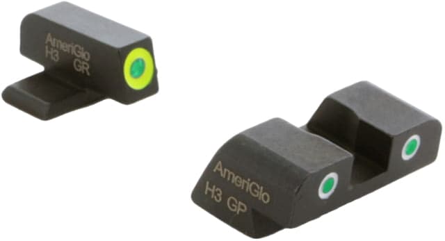 AmeriGlo Spartan 3 Dot Night Sight Set for SIG w/Green Tritium LumiGreen Outline Front/ Green Tritium White Outline Rear