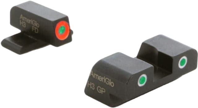 AmeriGlo Spartan 3 Dot Night Sight Set for SIG/XD w/Green Tritium Orange Outline Front/ Green Tritium White Outline Rear