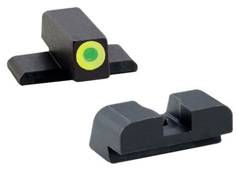 AmeriGlo Tritium Sig Set ProGlo lime-Lumi Outline Front BLK Rear 8 Height Front 8 Height Rear