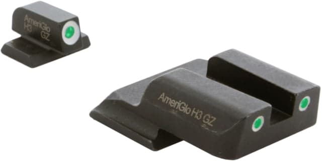 AmeriGlo Tritium Front and Rear Sights MP Shield 3 Dot night Sight set GRNGRN