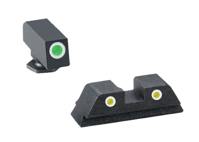 AmeriGlo Pistol Tritium Night Sights Glock 20212930313236 Classic Green Front Yellow Rear