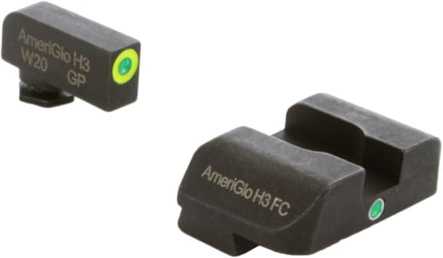 AmeriGlo Tritium Night Sights For Glock 17/19/22 Pro i-Dot set GRN / Lime Outline ProGlo Front with single GRN Rear