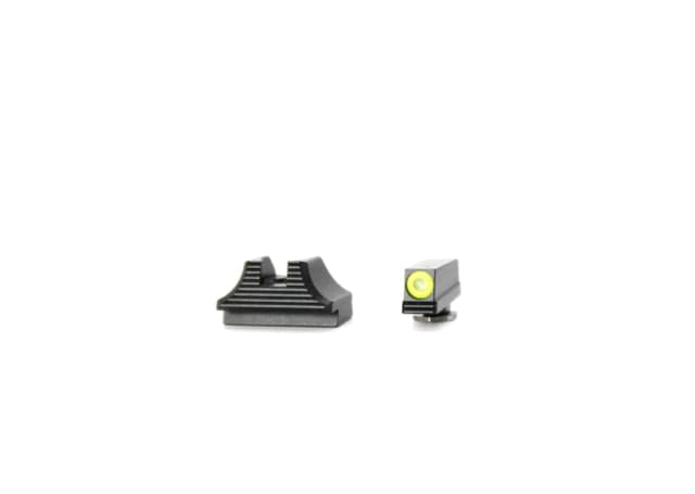 Angry Bear Arms RMR Cut Big Dot Fiber Optic Front Extra Tall Profile Serrated Glock 42 43 43X 48 MOS Fiber Optic Front Blank Rear Black