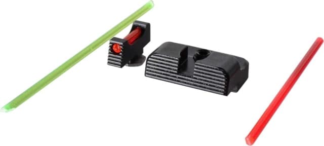 Angry Bear Arms Low Profile Serrated Small Frame Fiber Optic Pistol Sights Glock 20 21 30 Black