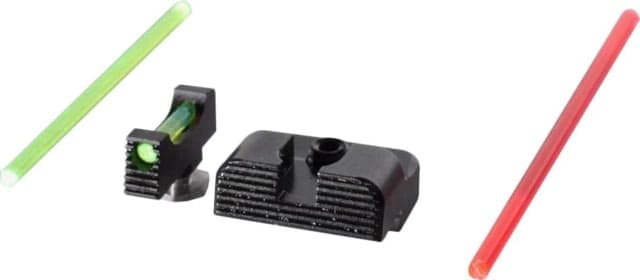 Angry Bear Arms Low Profile Serrated Small Frame Fiber Optic Pistol Sights 42 43 43X 48 Black