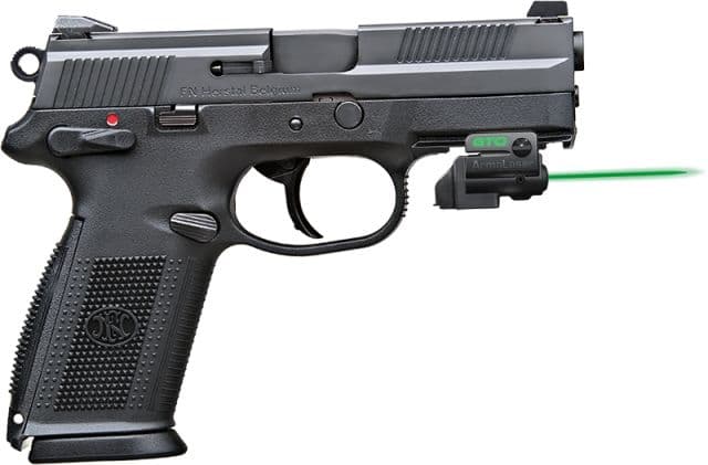 ArmaLaser GTO/FLX Finger Touch Green Laser Sight for FN FNP Late - Multiple Notches Black