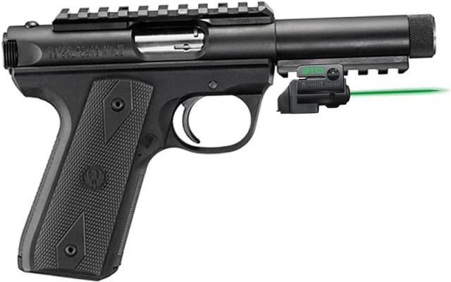 ArmaLaser GTO/FLX Finger Touch Green Laser Sight for Ruger 22/45 Threaded Barrel Black