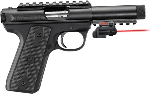 ArmaLaser GTO/FLX Finger Touch Red Laser Sight for Ruger 22/45 Threaded Barrel Black
