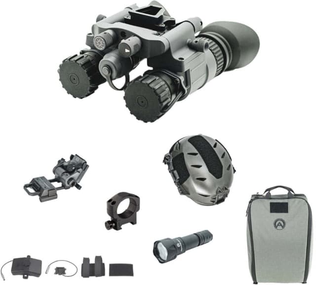 Armasight BNVD-40 1x27mm Ultimate Kit NVG Watchman Mount XL Helmet Bag Battery Pack Ring Gray