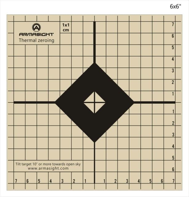Armasight Thermal Zeroing Target 6x6in Beige/Black Pack of 10