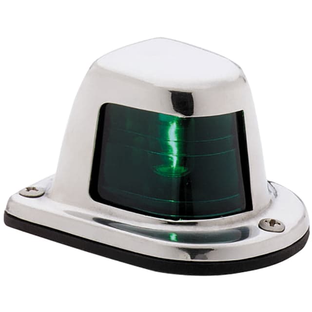 Attwood Marine 1-Mile Deck Mount Green Sidelight 12V Stainless Steel Housing