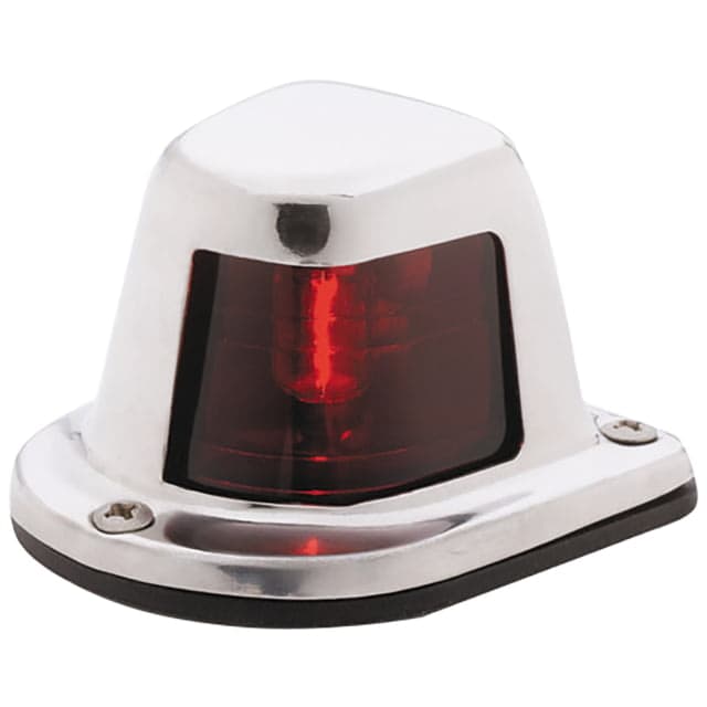Attwood Marine 1-Mile Deck Mount Red Sidelight 12V Stainless Steel Housing