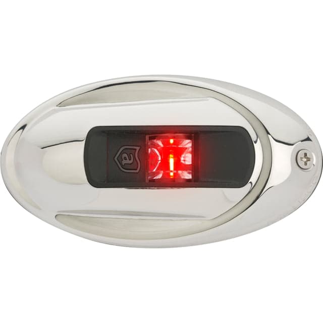 Attwood Marine LightArmor Vertical Surface Mount Navigation Light Oval Port Stainless Steel 2NM Red