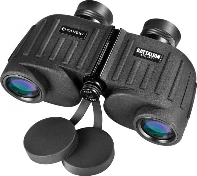 Barska Battalion 8x30mm Porro Prism Rangefinder Binoculars Black