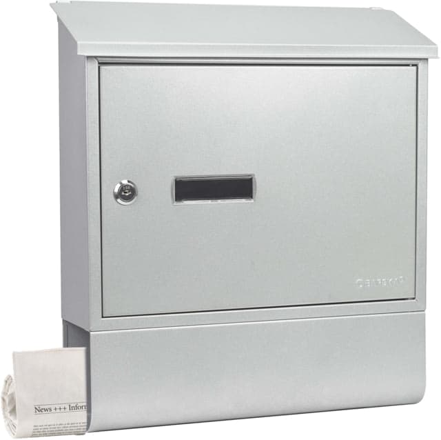 Barska Contemporary Wall Mount Mailbox. 10in Width Gray Medium
