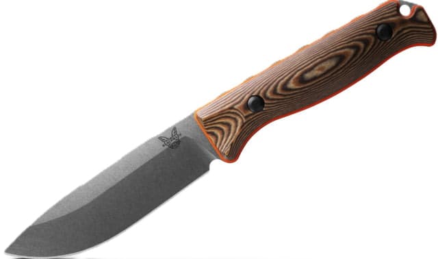 Benchmade Hunt Saddle Mountain Skinner Fixed Blade Knife 4.2in CPM-S90V Stainless Steel Drop Point Blade Richlite G10 Orange Base Layer Handle