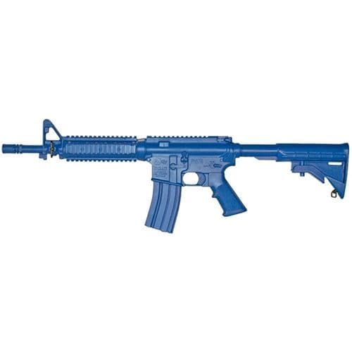 Blueguns Colt M4 Commando Training Guns Unweighted w/o Light/Laser Attachment Rifle Flat Top Fwd Rail w/Adjustable Stock Blue
