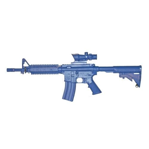 Blueguns Colt M4 Commando Training Rifle Not Weighted No Light/Laser Attachment Flat Top Open Stock Fwd Rail ACOG Sight Blue