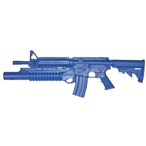 Blueguns Colt M4 Commando Training Guns Weighted No Light/Laser Attachment Rifle Blue Flat Top Closed Stock Fwd Rail M203 Grenade Launcher