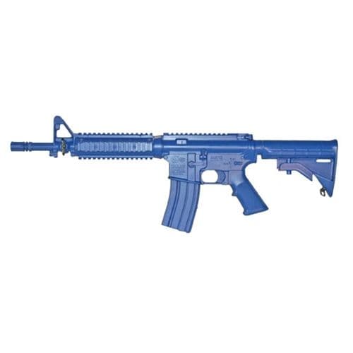 Blueguns Colt M4 Commando Training Guns Weighted No Light/Laser Attachment Rifle Blue Flat Top Closed Stock Fwd Rail